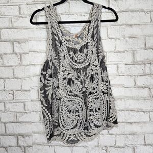 Style Apparel lace embroidery tank